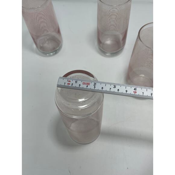 Set of 5 Anchor Hocking Banded Striped Tumblers Mid Century Modern Glasses VTG - Picture 4 of 6